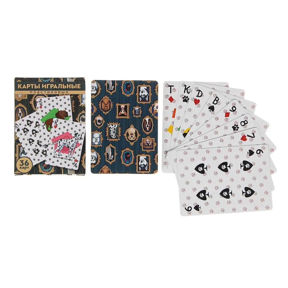Карты игральные пластиковые, 6,3х8,8см, 36 шт, 3 дизайна (538-080, 538-079, 538-081) - #4