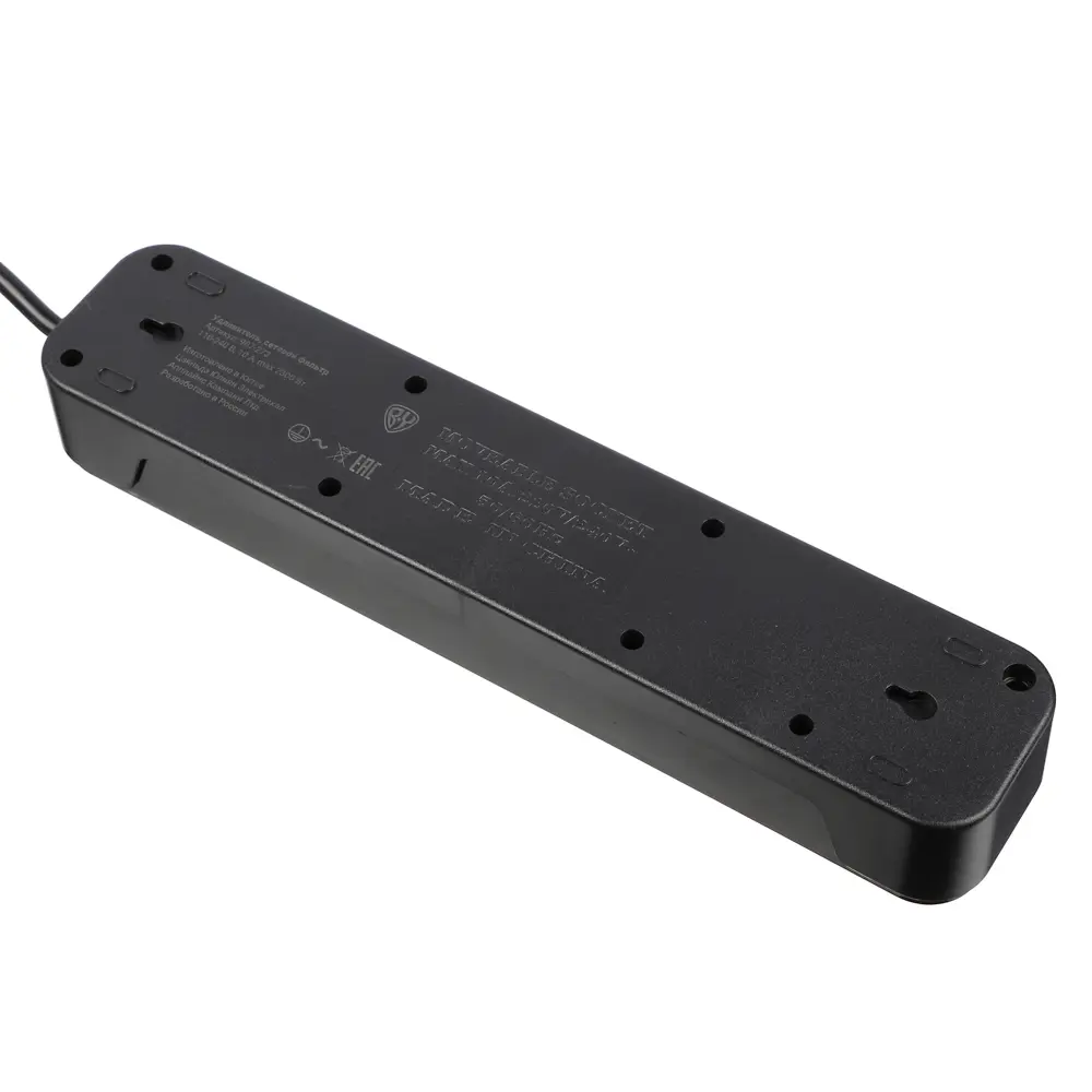Удлинитель 4 гнезда 3м BY, с зазем. + 2USB+ 1type C с защ., с выкл. черн. карбон сеч провода 1мм - #6