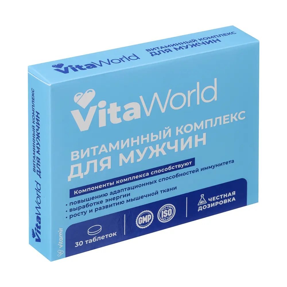 БАД Витаминный комплекс мужской A-Zn Витамир Vitaworld, 30табл - #1