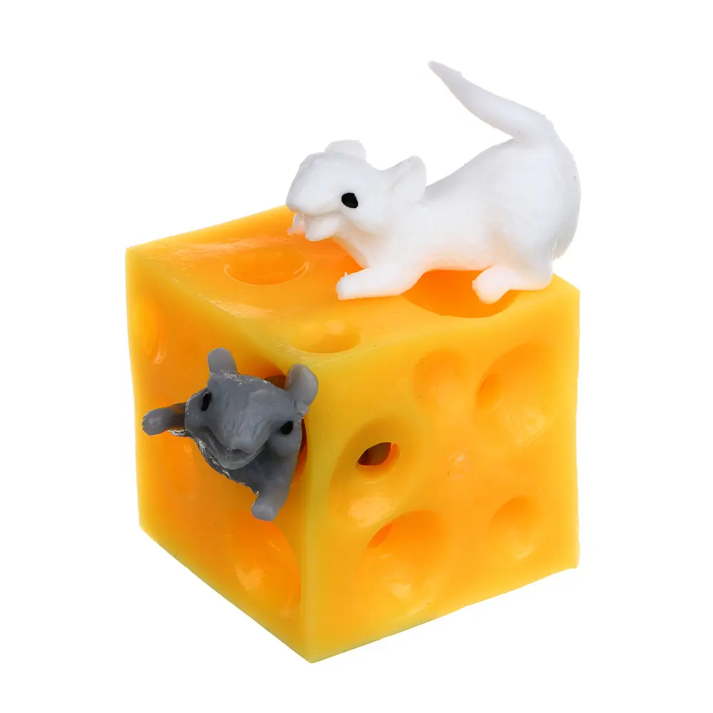 ИГРОЛЕНД Игрушка антистресс "Мышки в сыре", 2шт., TPR, 4,5х4,5см - #1