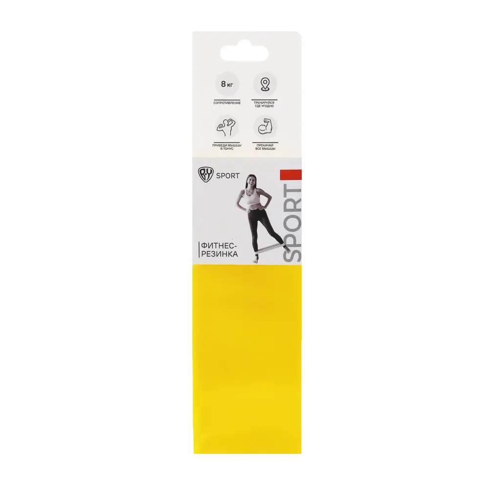 Фитнес-резинка тм BY SPORT, 8кг, 30х5х0,03см, латекс - #4