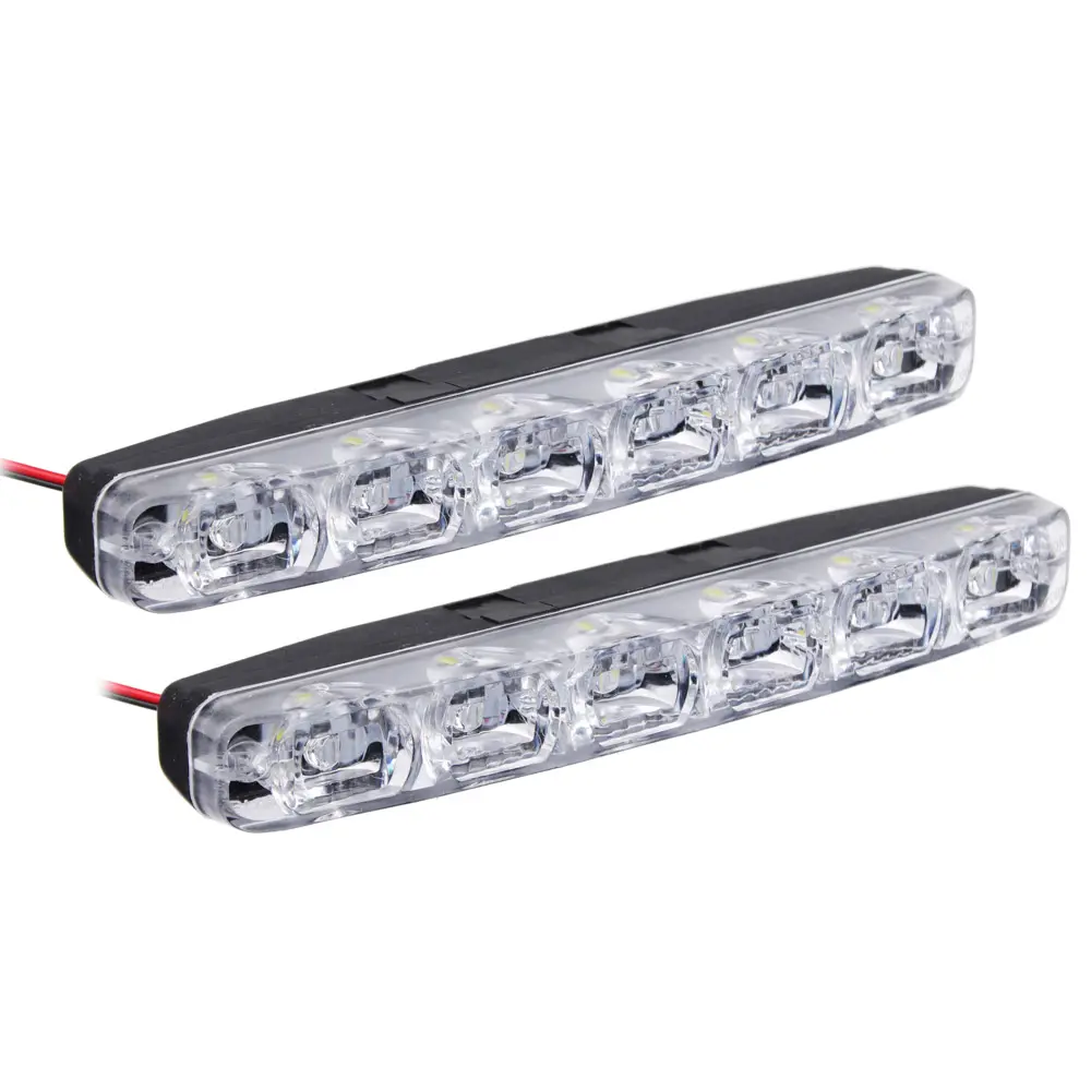 ЕРМАК Дневные ходовые огни, LED 6шт., пласт. корп., 155мм, 12V, белый, 2шт. - #1