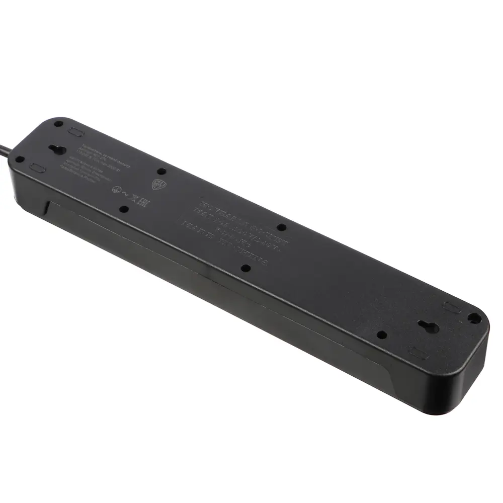 Удлинитель 5 гнезд 3м, BY, с зазем. + 2USB+ 1type C с защитой, с выкл.черн карбон сеч провода 1мм - #6