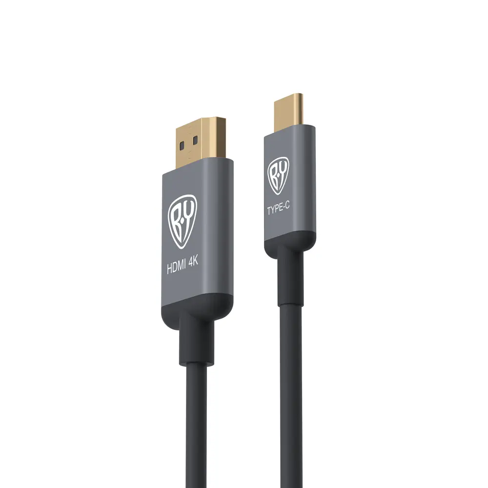 Кабель Type-C - HDMI BY, 4K, 1.8м, позолоченные штекеры, TPE - #3