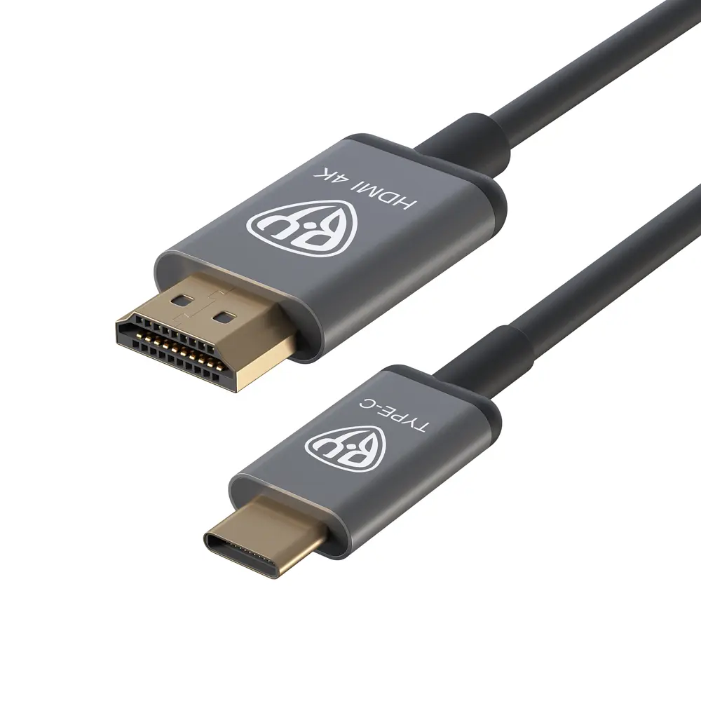 Кабель Type-C - HDMI BY, 4K, 1.8м, позолоченные штекеры, TPE - #4