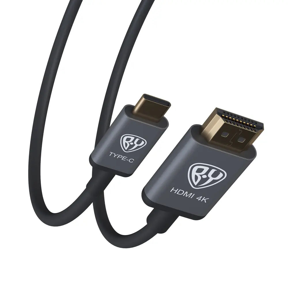 Кабель Type-C - HDMI BY, 4K, 1.8м, позолоченные штекеры, TPE - #5