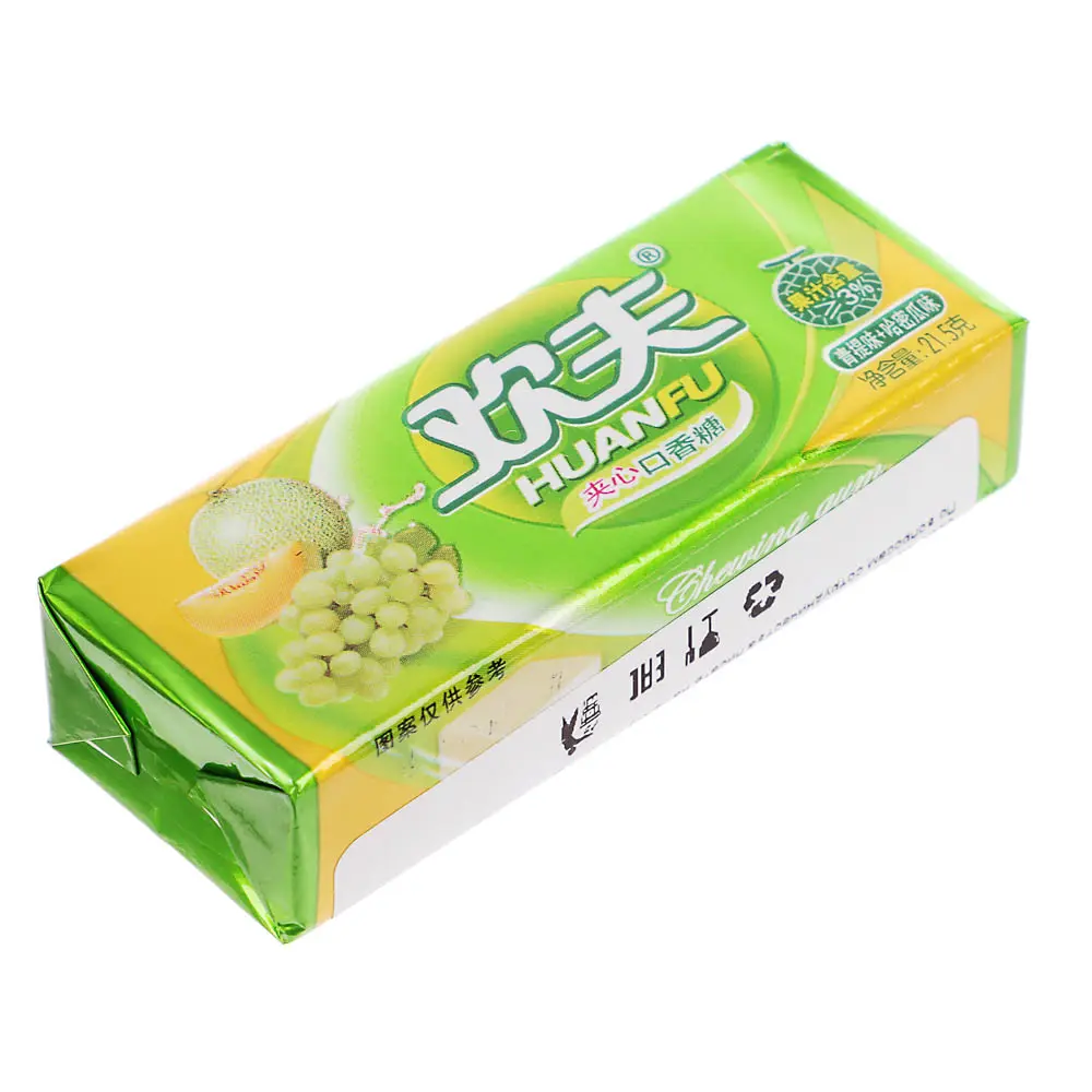 Жевательная резинка кубики с наполнителем HUANFU, 21,5 гр, виноград-дыня - #1