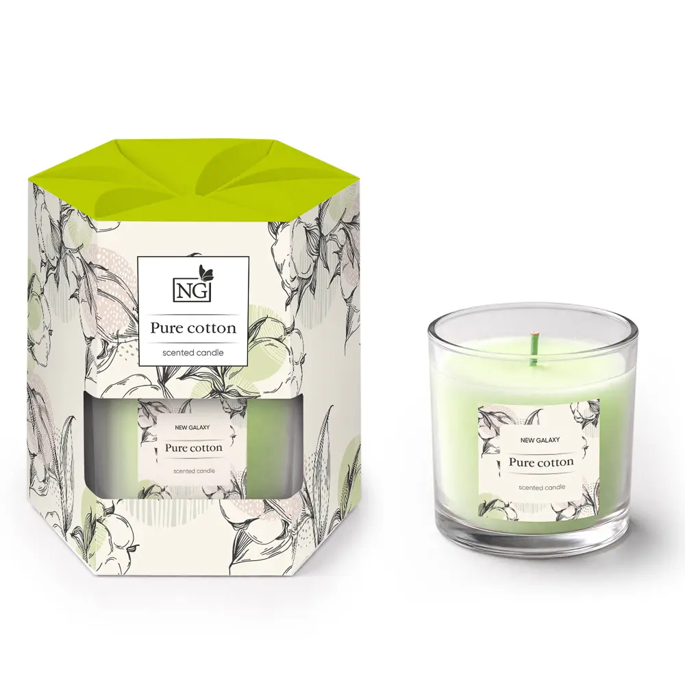 Свеча ароматизированная тм NEW GALAXY 45г., pure cotton , vanilla coconut,mixed berries,Pink flowers - #1