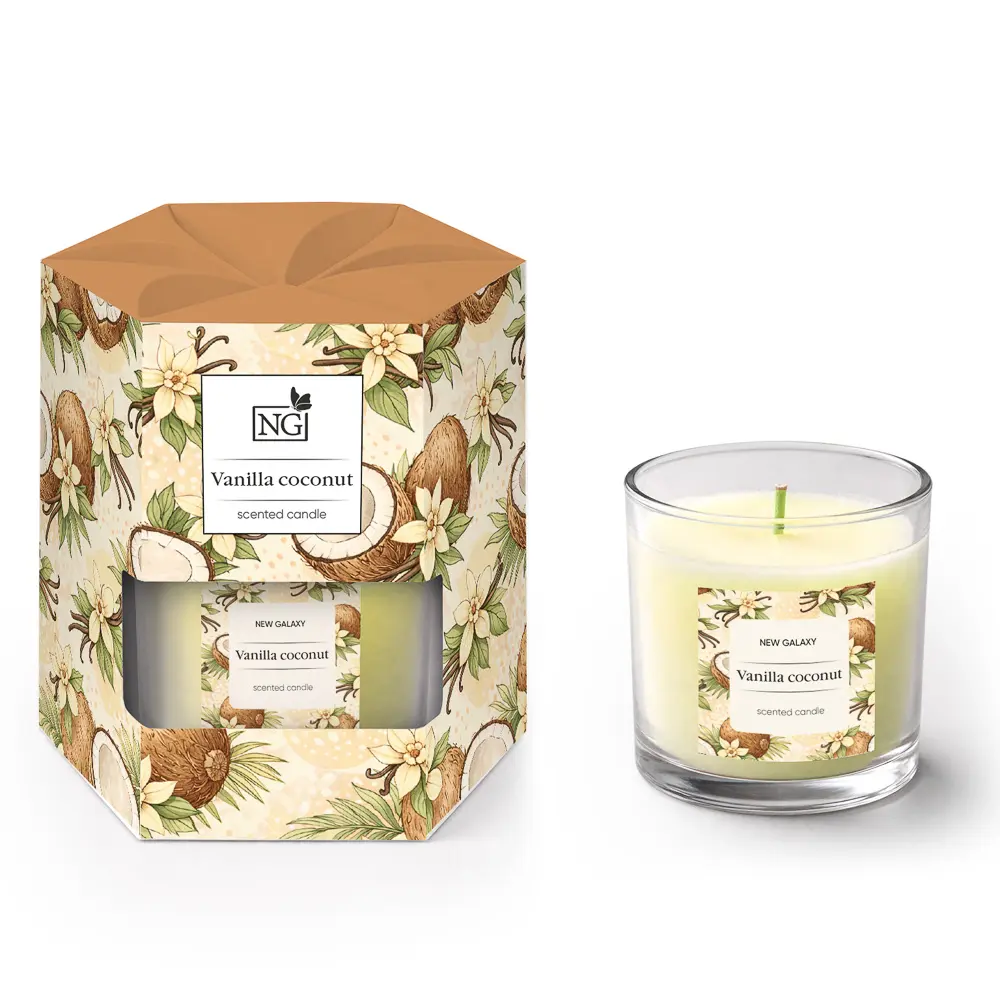 Свеча ароматизированная тм NEW GALAXY 45г., pure cotton , vanilla coconut,mixed berries,Pink flowers - #2