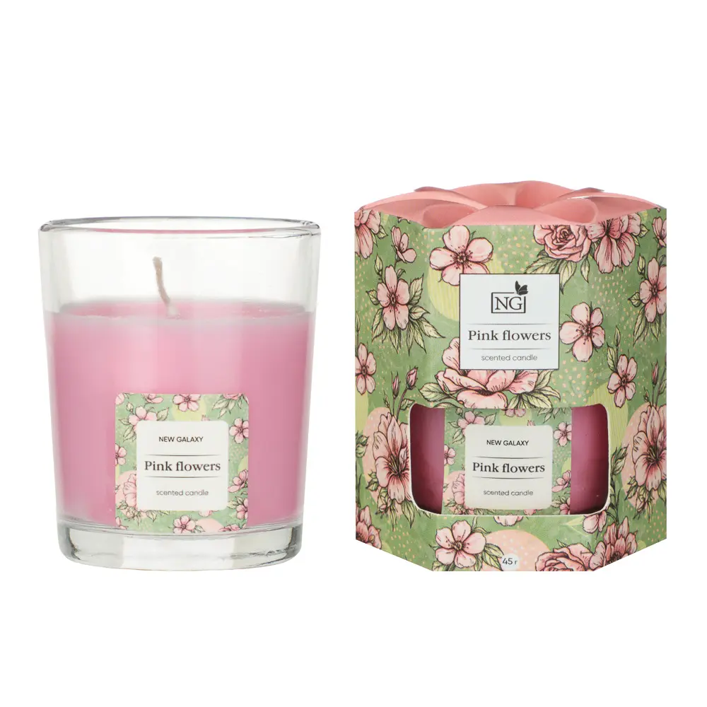 Свеча ароматизированная тм NEW GALAXY 45г., pure cotton , vanilla coconut,mixed berries,Pink flowers - #5