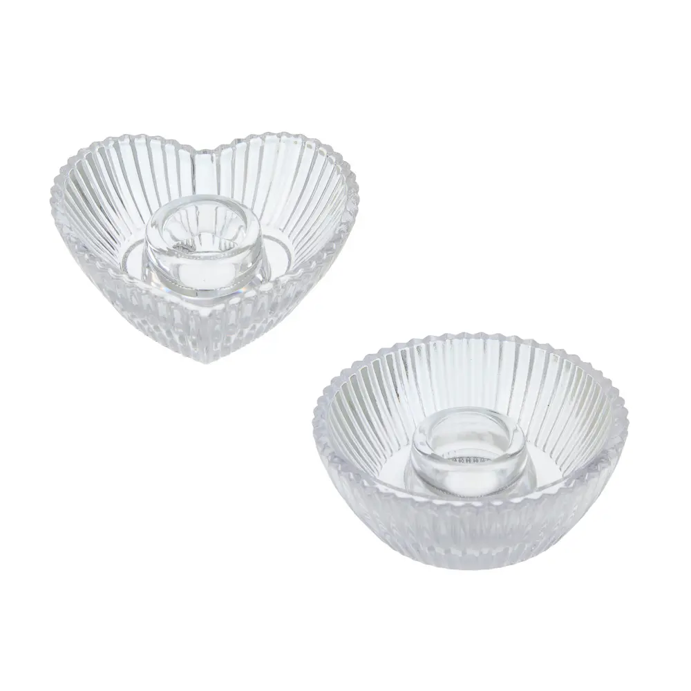 Подсвечник тм LADECOR стеклянный, 8,5x8,5x3,5 см, 2 формы - #1