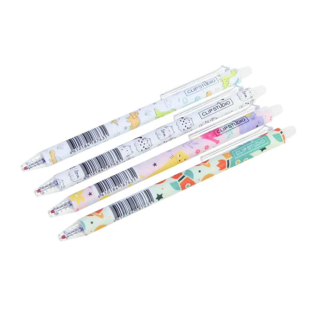 Авторучка гелевая ClipStudio "пиши-стирай" синяя, наконечник 0,6 мм, 4 дизайна - #8