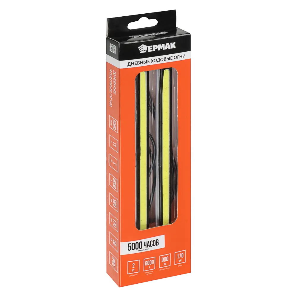 ЕРМАК Дневные ходовые огни, LED 28шт, метал. корп., 170мм, 12V, белый, 2шт. - #7