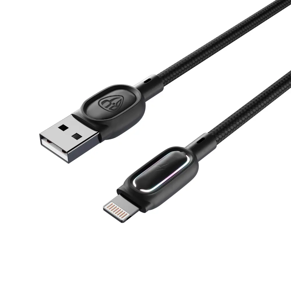 Кабель для зарядки USB(A)-iP BY Антарес, 1м, 2.4A, штекер с подсветкой, плетен. кабель - #4