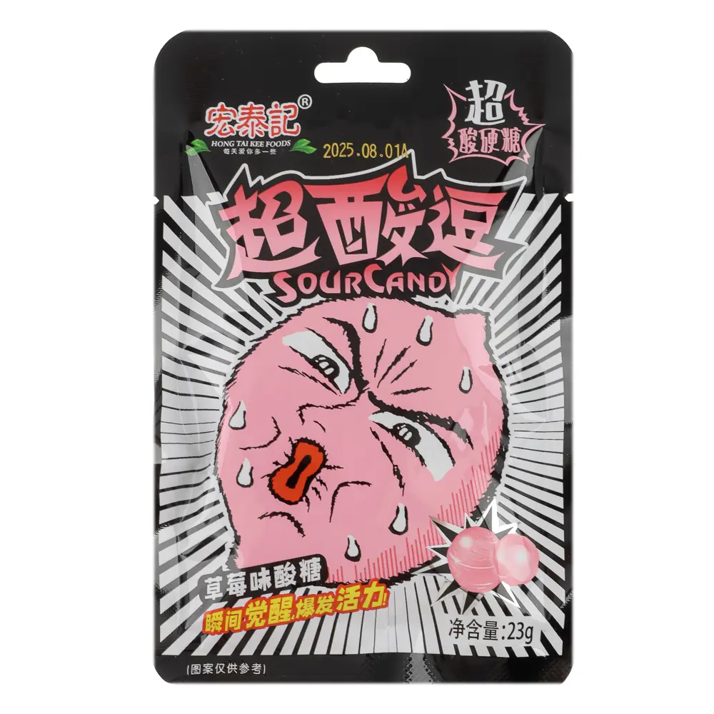 Кислые конфеты HONG TAI KEE, 23 гр, клубника - #1