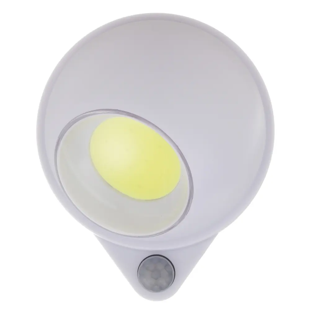 Светильник с датчиком движения BY, LED COB, 6000К, 200 лм, 7,5x9,2x5,5 см, 3xAAA, пластик, белый - #1