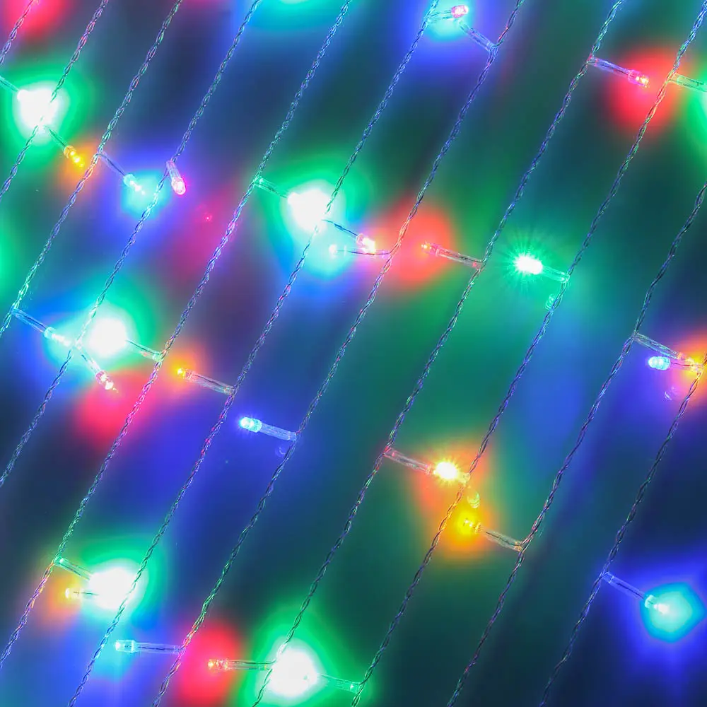 СНОУ БУМ Гирлянда эл. бахрома, 96LED, 3x0,7м, мультицвет, 8 реж, ПВХ прозр., коннектор, 220В - #4