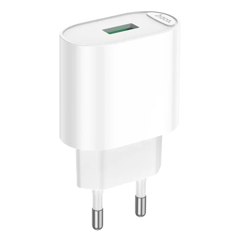 Сетевое зарядное устройство hoco. модель C109A, USB-A QC 20W, цвет: белый - #1