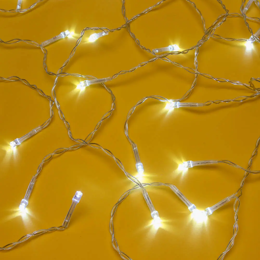 СНОУ БУМ Гирлянда эл. занавес 2х2м, 100LED, 10 нитей, холодный белый, пост.свеч., ПВХ прозрач., 220В - #1