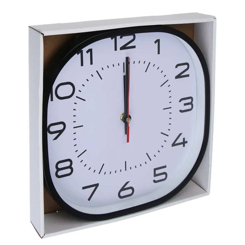 Часы настенные тм LADECOR CHRONO квадратные, 30x30x4 см, пластик, стекло, 1хАА - #4