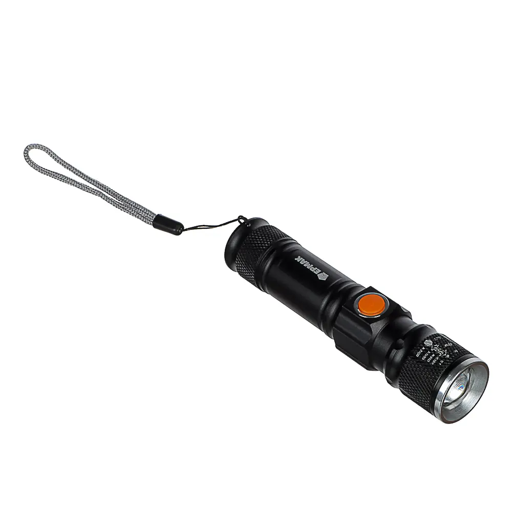 Фонарь ручной тм ЕРМАК, XPE,1000 мАч,10x2x2см,4 режима,пластик,металл, с USB штекером,фокусировка - #1