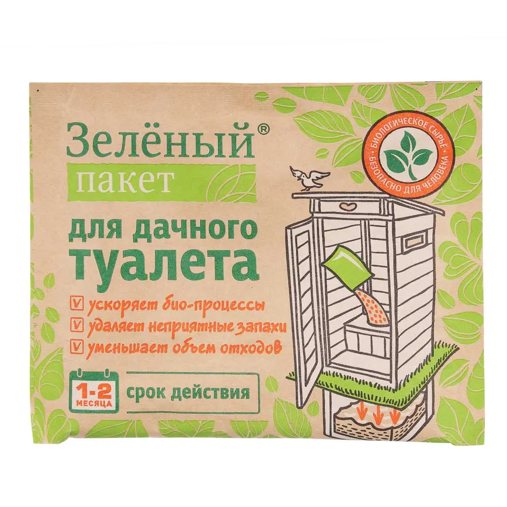 Пакет зеленый 2 вида (для септика 40г / для дачного туалета 30г ) - #2