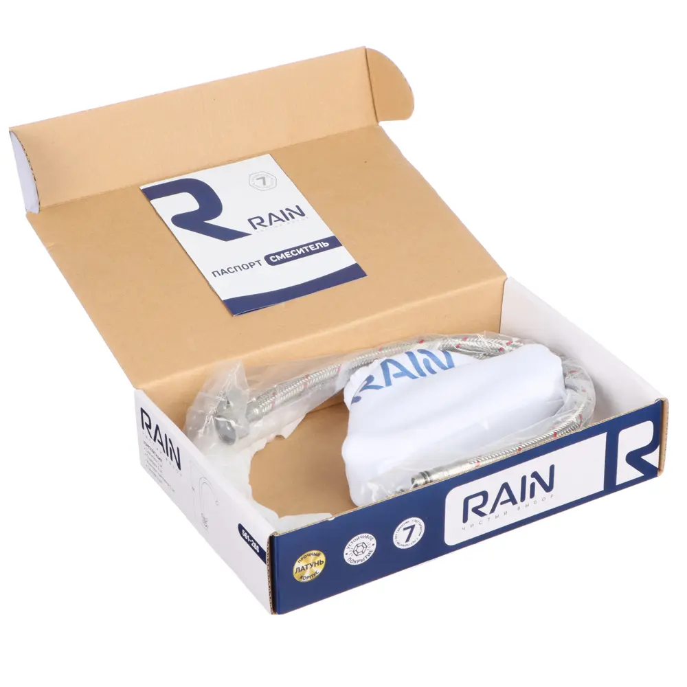 RAIN Смеситель для кухни Венера, высокий излив, керам. кран-буксы 1/2, латунь, хром, ручки керамика - #7