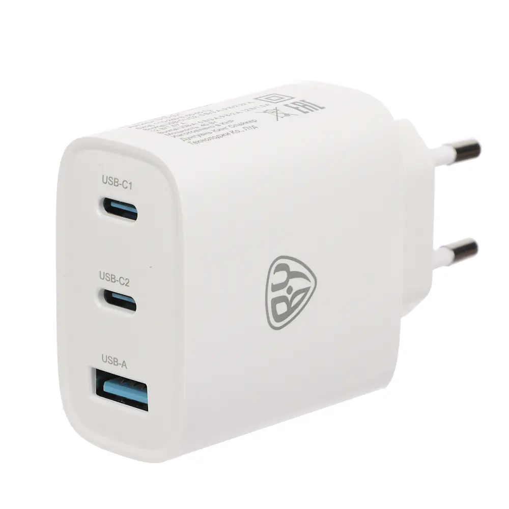 Сетевое зарядное устройство BY Smart 40Вт,2*USB-C, 1*USB-A, QC,PD,PPS,110-240В,50-60Гц,пластик,белый - #4