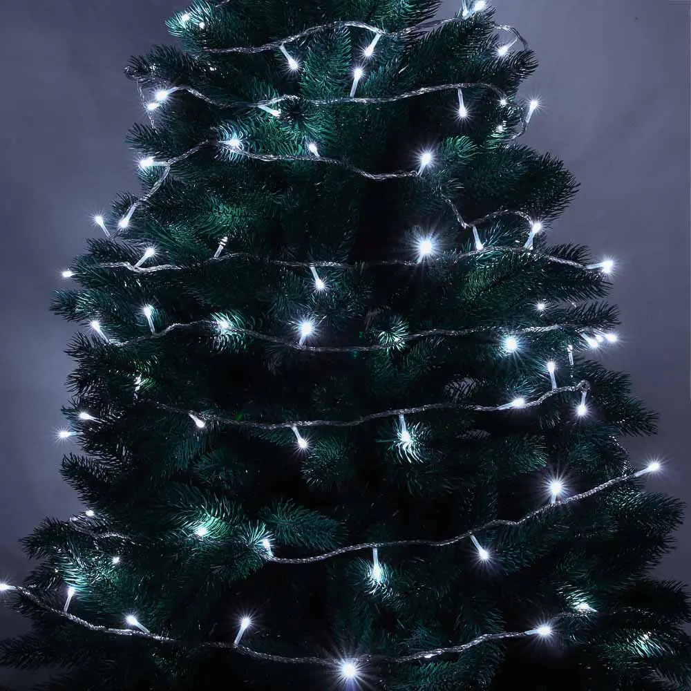 СНОУ БУМ Гирлянда эл. вьюн 10м, 100 LED, белый, пост. свеч., ПВХ прозр., коннектор, 220В, 351-794 - #8