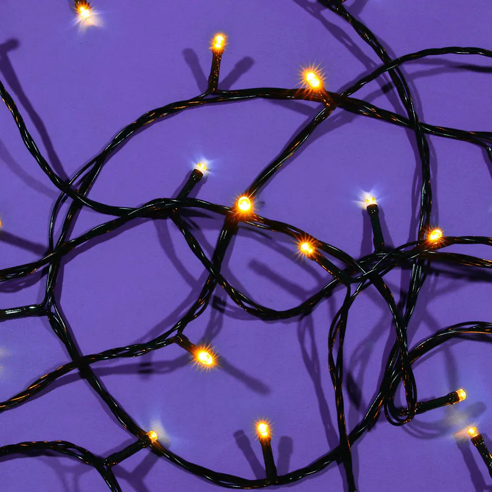 Гирлянда уличная вьюн 10 м СНОУ БУМ, 100 LED ламп, постоянное свечение шампань, провод ПВХ зеленый, коннект, 220В - #5