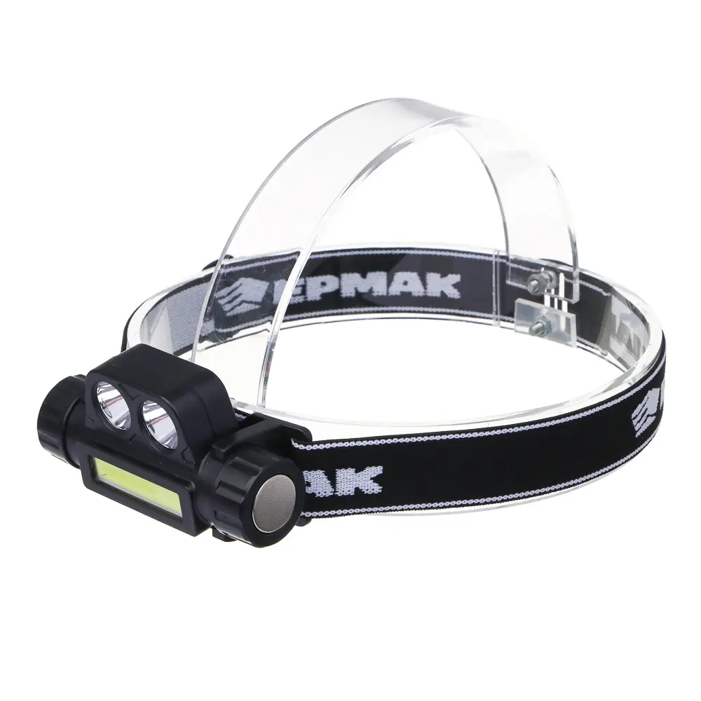 Фонарь налобный тм ЕРМАК, COB LED, 2 режима, 800мАч, зарядка USB, пластик, 92х35х45 мм - #3