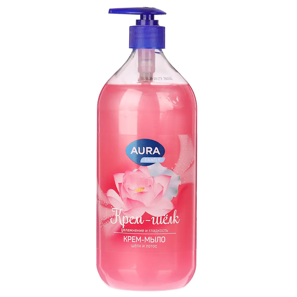 Крем-мыло жидкое AURA Silky Cream Шелк и лотос, дозатор, п/б, 1000мл - #1
