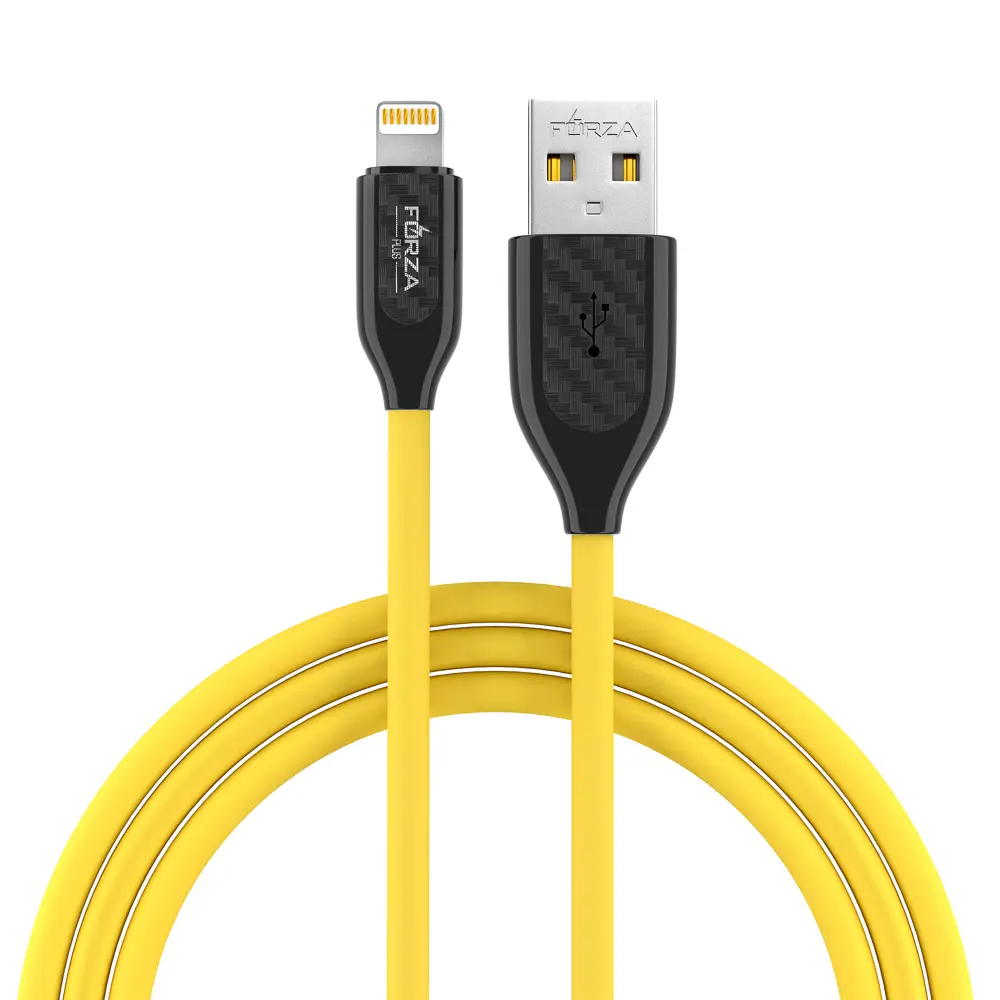Кабель для зарядки USB(A)-iP FORZA Карбон, 1м, 2А, 10Вт, прорезиненный, 3 цвета - #1