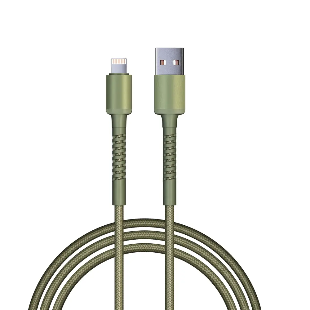 Кабель для зарядки USB(A)-iP BY XXL, 2м, 2.4А, Быстрая зарядка, зеленый - #1
