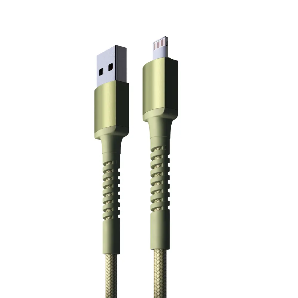 Кабель для зарядки USB(A)-iP BY XXL, 2м, 2.4А, Быстрая зарядка, зеленый - #3