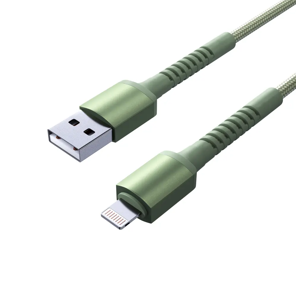 Кабель для зарядки USB(A)-iP BY XXL, 2м, 2.4А, Быстрая зарядка, зеленый - #4