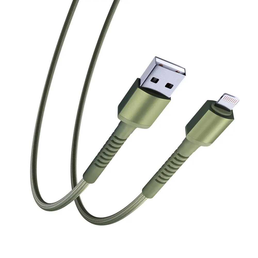 Кабель для зарядки USB(A)-iP BY XXL, 2м, 2.4А, Быстрая зарядка, зеленый - #5