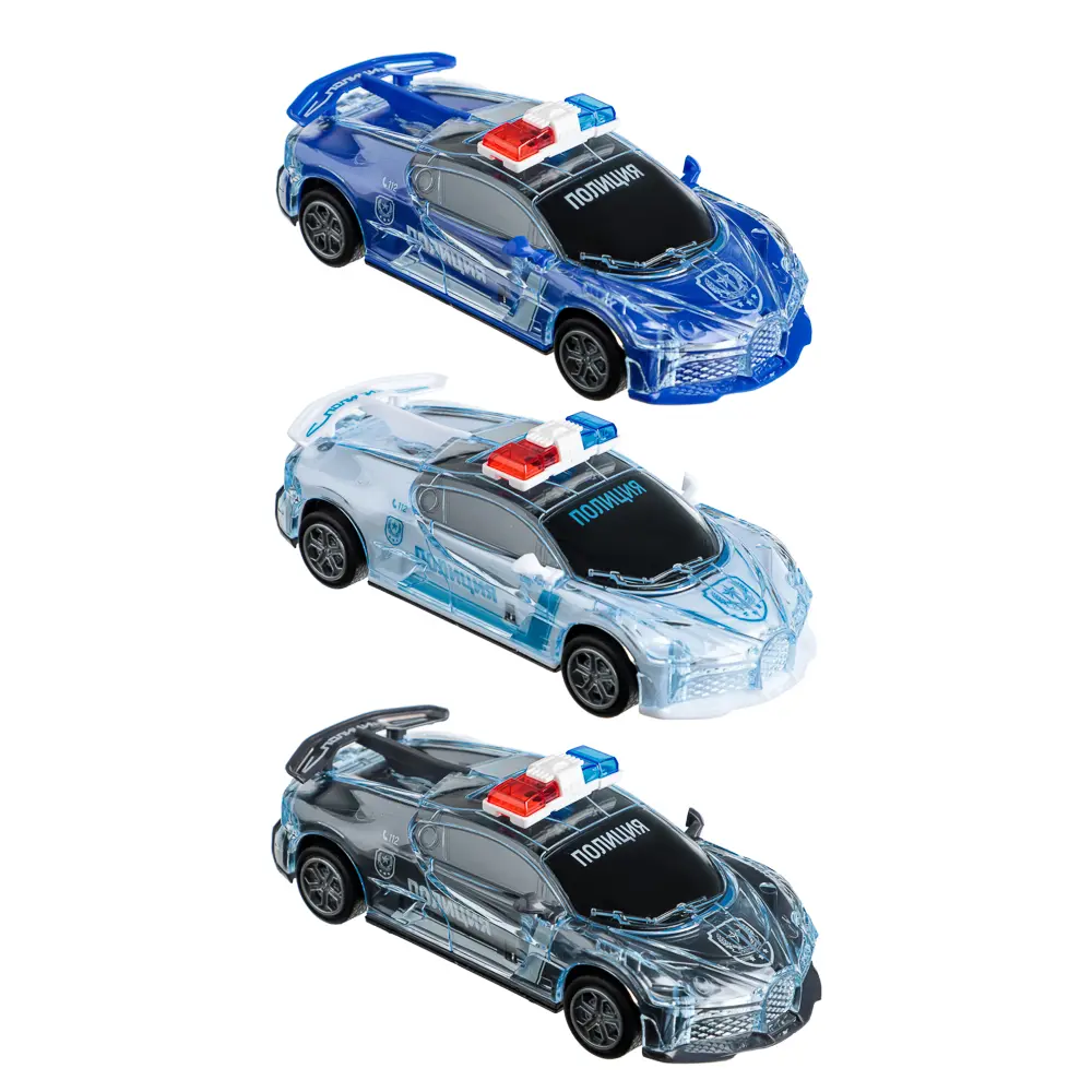 ИГРОЛЕНД Патрульный автомобиль, свет, звук, инерция, 3хLR44, ПВД, 15,5x5x7см, 3 дизайна - #1