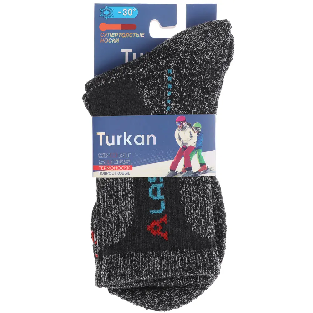 Термоноски детские, тм TURKAN, 12-14 лет, 85% шерсть, 10% ангора, 5% лайкра, разноцветные, L-808 - #5