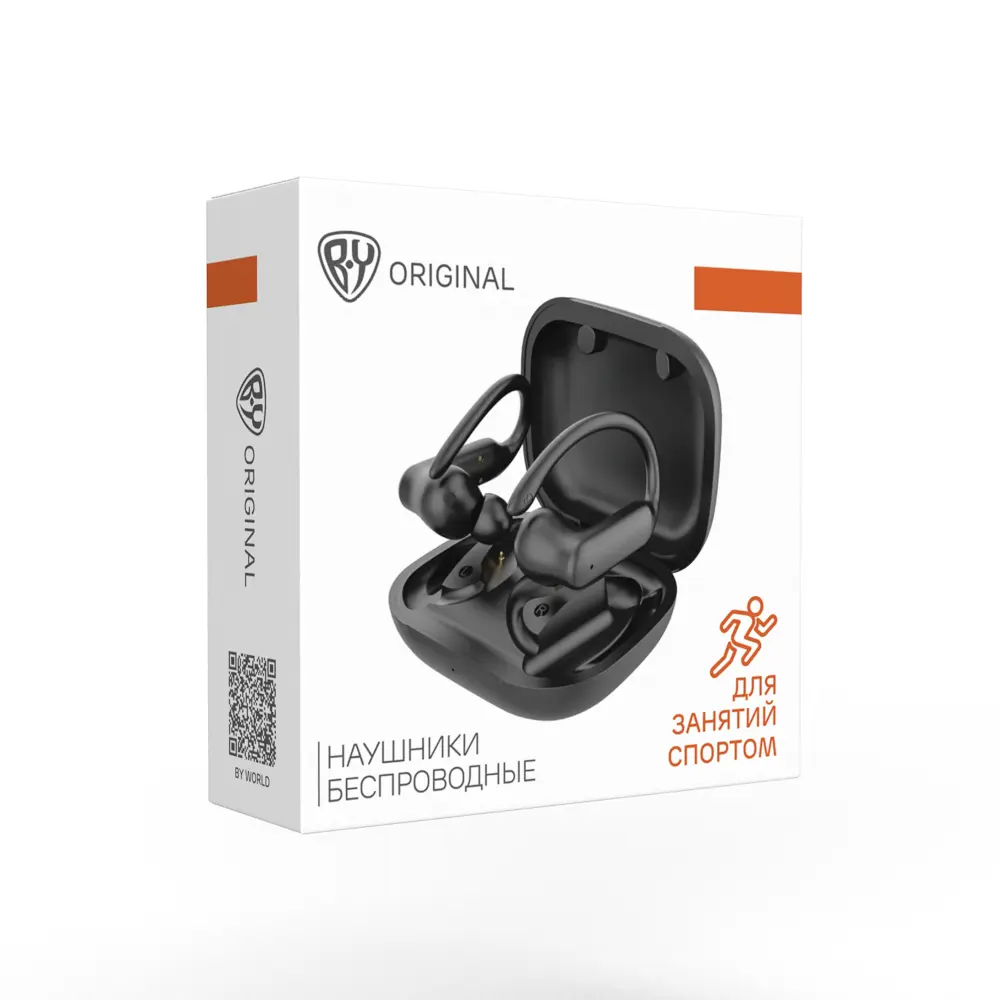 Наушники беспроводные TWS BY SportBuds, внутриканальные, 30/300 мАч, с дужками, BT5.3, чёрный - #2