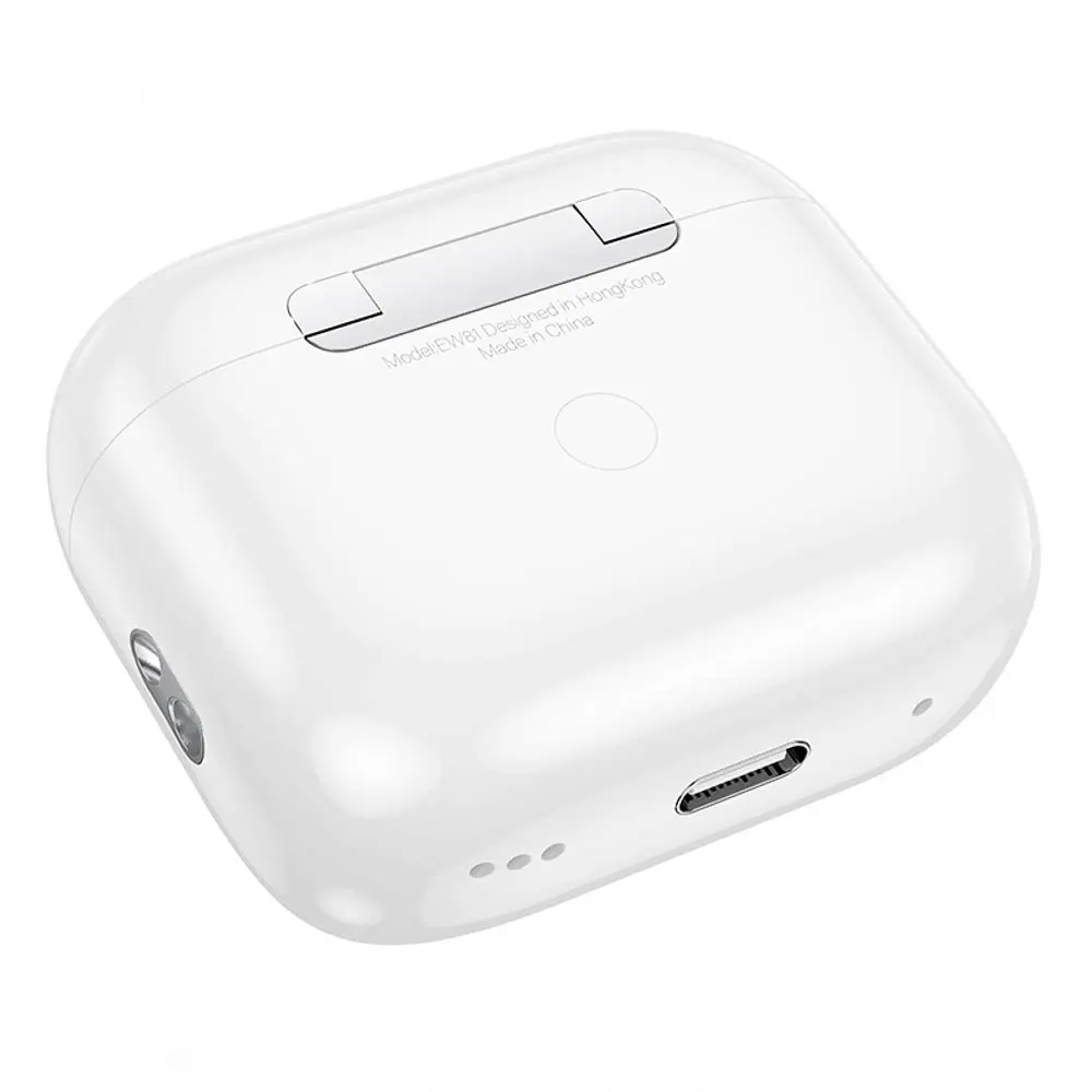 Наушники беспроводные TWS hoco. модель EW81 Elegant, вкладыши, дисплей, 300/30мАч, BT5.4, цвет:белый - #6