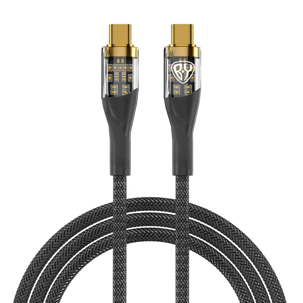 Кабель для зарядки Type C-Type C BY Space Cable Techno, 1 м, 5А, Быстрая зарядка, PD 65Вт, черный - #1