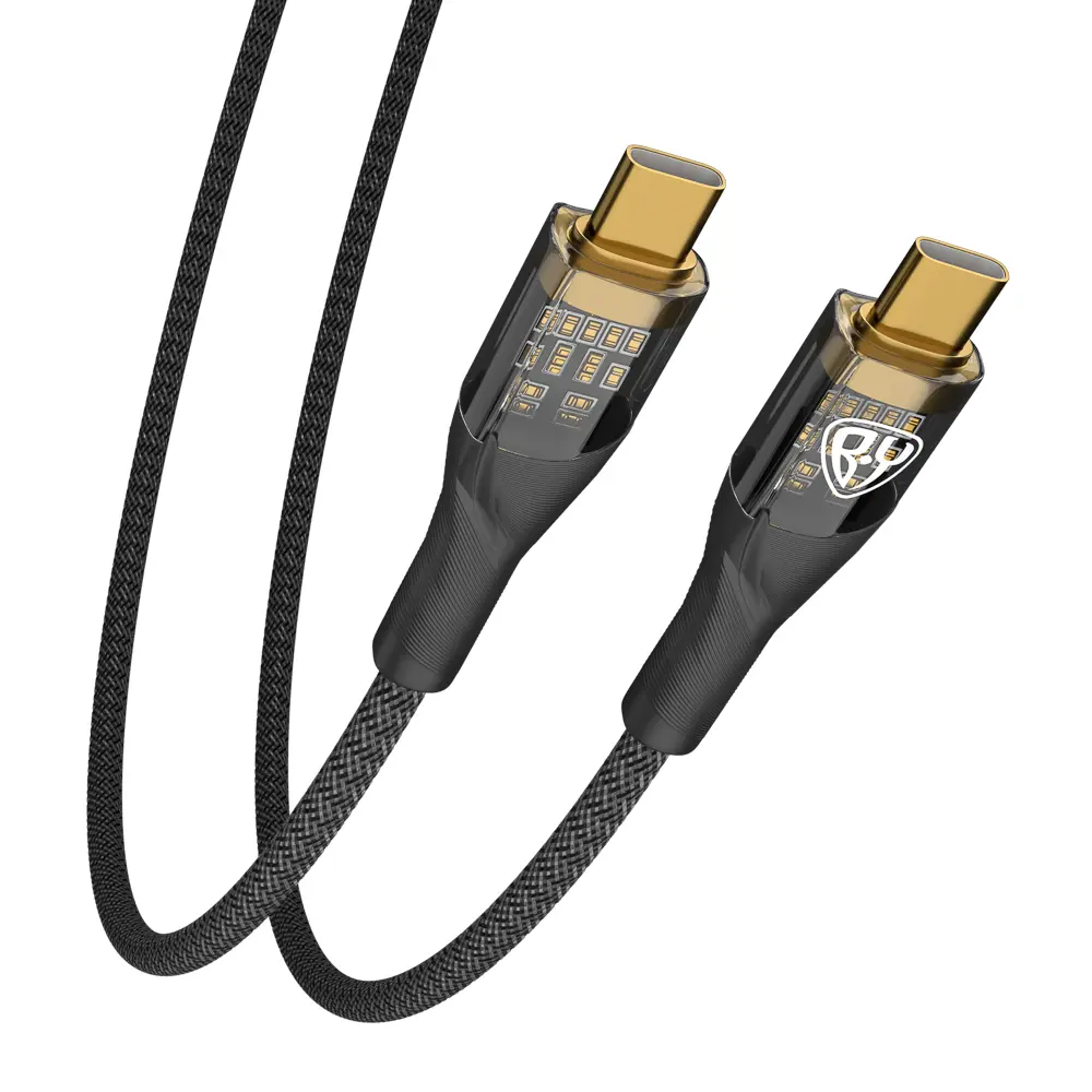 Кабель для зарядки Type C-Type C BY Space Cable Techno, 1 м, 5А, Быстрая зарядка, PD 65Вт, черный - #5