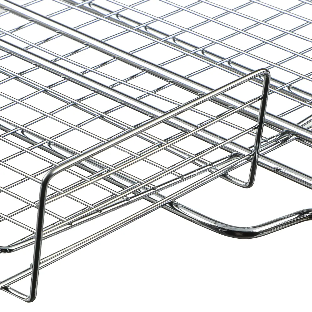 Решётка гриль хром со съёмной ручкой тм GRILLBOOM, 57x30x24, глубина 5см, хромированная сталь - #2