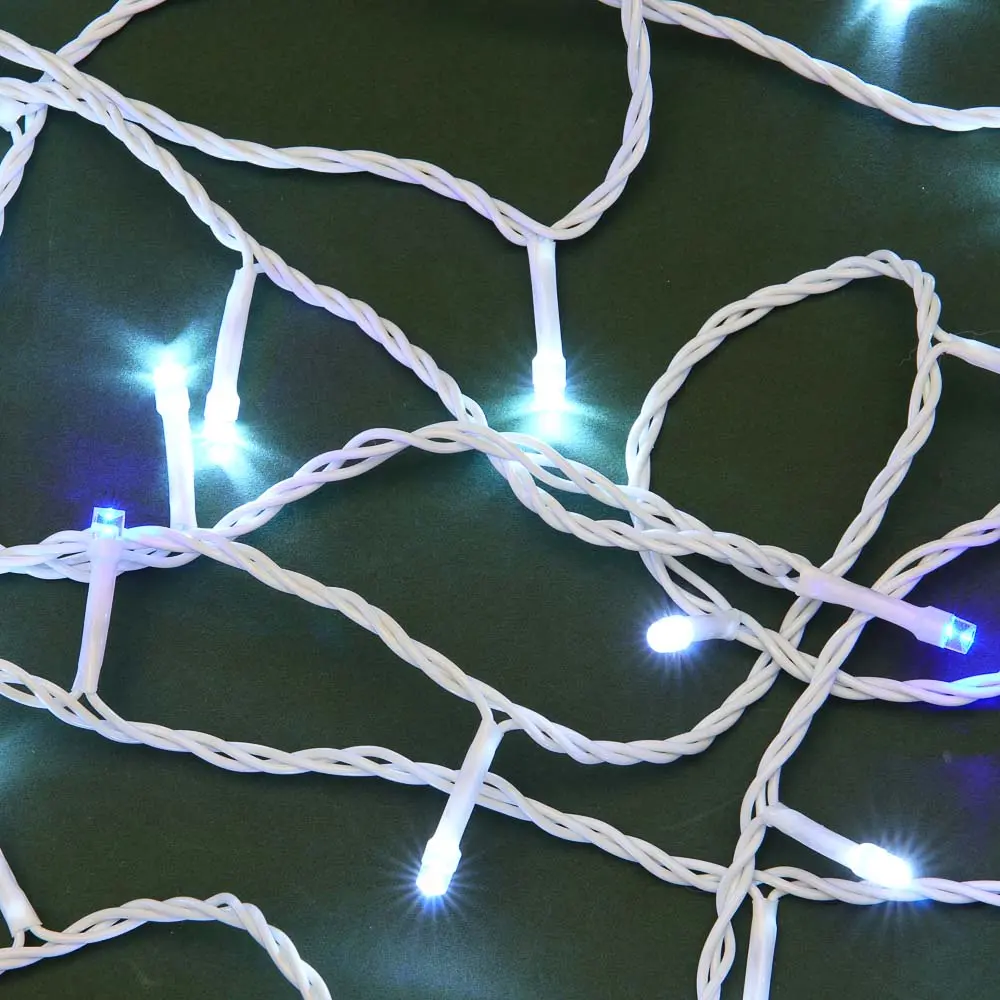 СНОУ БУМ Гирлянда эл. вьюн 20м, 180LED белый/синий, мерцание, ПВХ белый, коннектор, 220В - #5