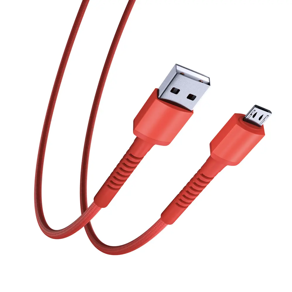 Кабель для зарядки USB(A)-microUSB BY XXL, 2 м, 3А, Быстрая зарядка QC3.0, красный - #5