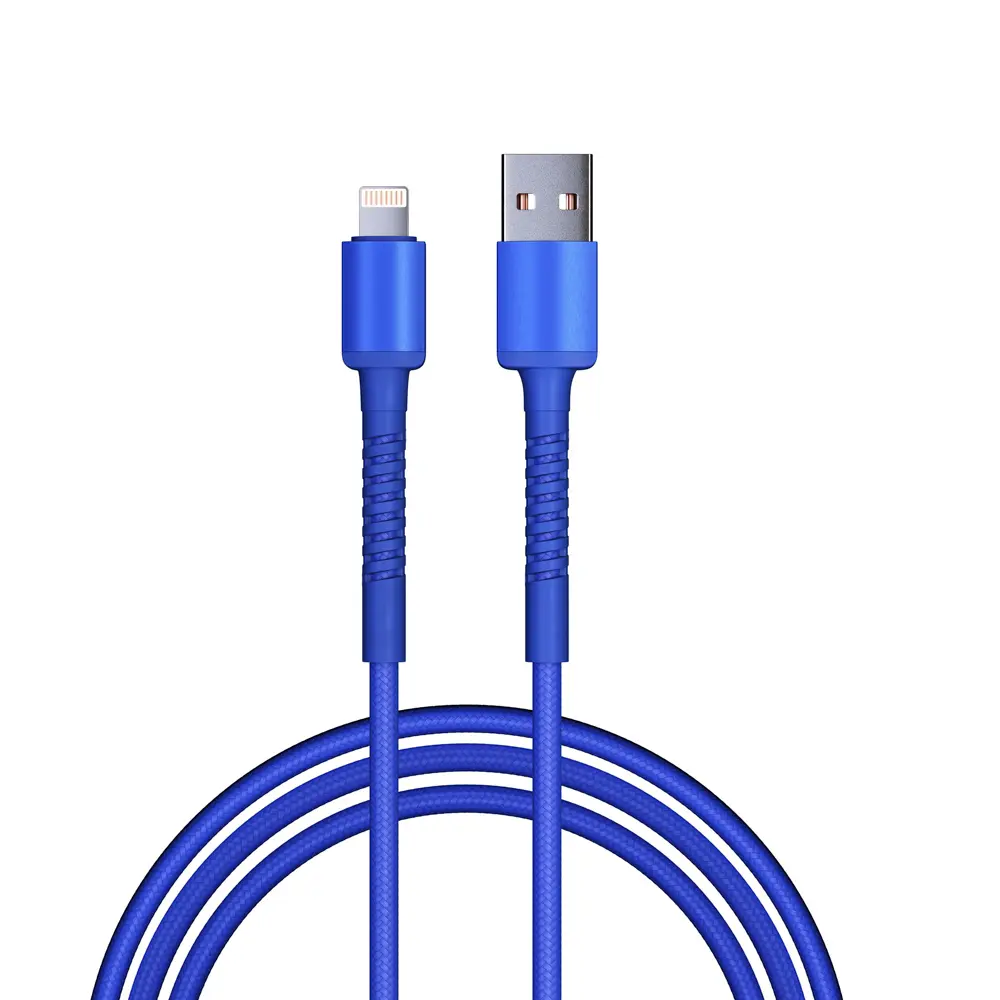Кабель для зарядки USB(A)-iP BY XXL, 2м, 2.4А, Быстрая зарядка, синий - #1