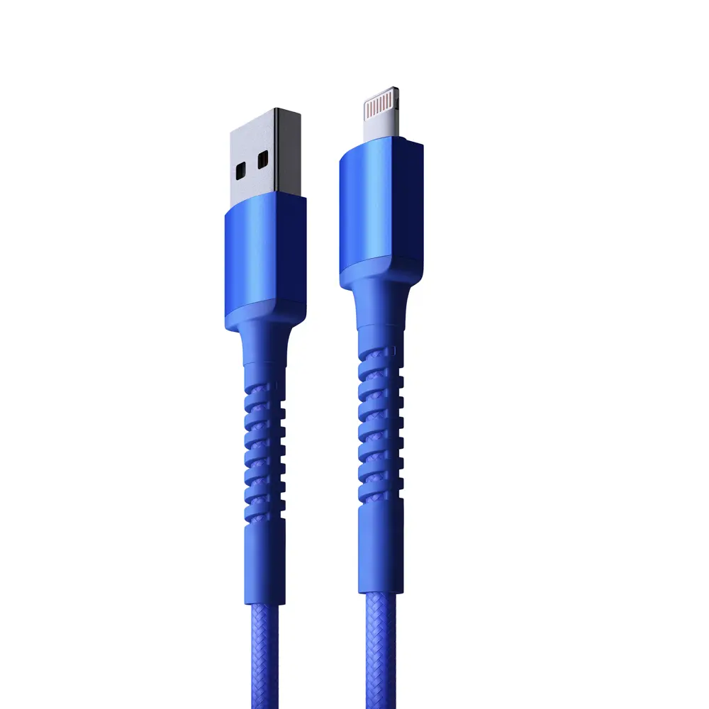 Кабель для зарядки USB(A)-iP BY XXL, 2м, 2.4А, Быстрая зарядка, синий - #3