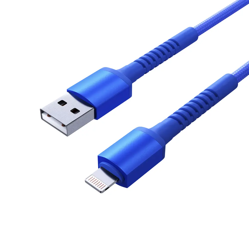 Кабель для зарядки USB(A)-iP BY XXL, 2м, 2.4А, Быстрая зарядка, синий - #4