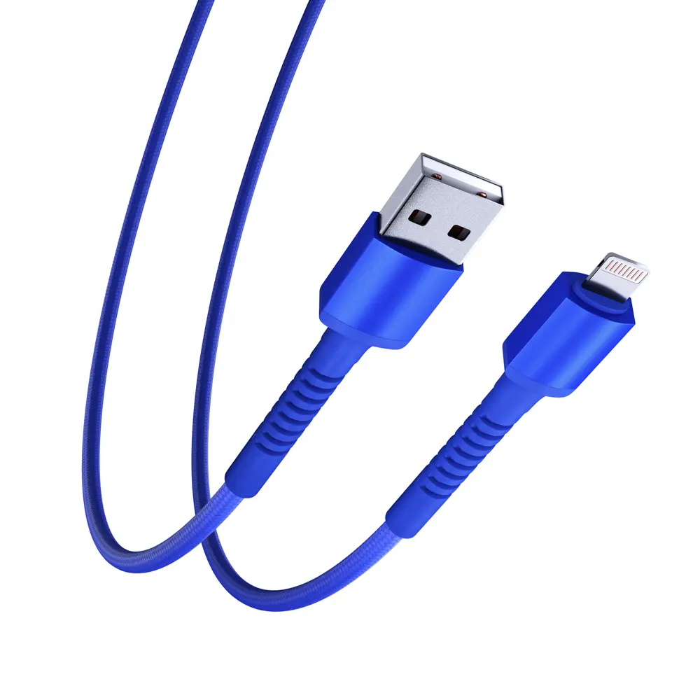 Кабель для зарядки USB(A)-iP BY XXL, 2м, 2.4А, Быстрая зарядка, синий - #5